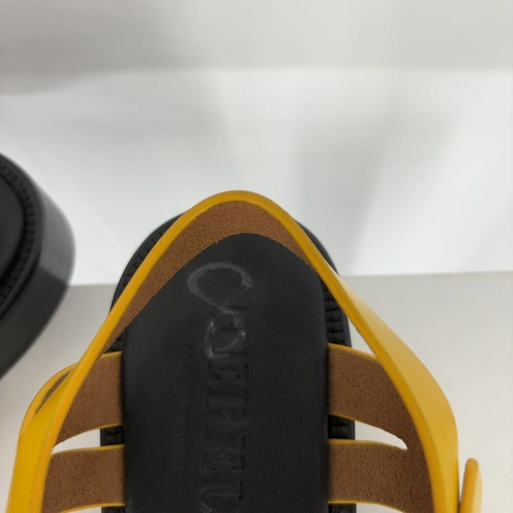 Hereu Yellow Leather Fisherman Sandals